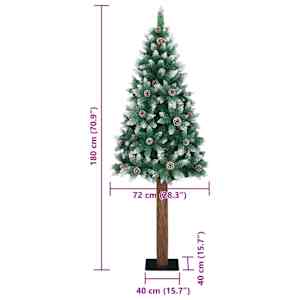 Úzký vánoční stromeček s 300 LED diodami Zelená 180 cm - obrázek 11