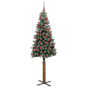 Úzký vánoční stromeček s 300 LED diodami Zelená 180 cm - obrázek 3