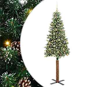 Úzký vánoční stromeček s 300 LED diodami Zelená 210 cm - obrázek 2