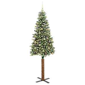 Úzký vánoční stromeček s 300 LED diodami Zelená 210 cm - obrázek 3