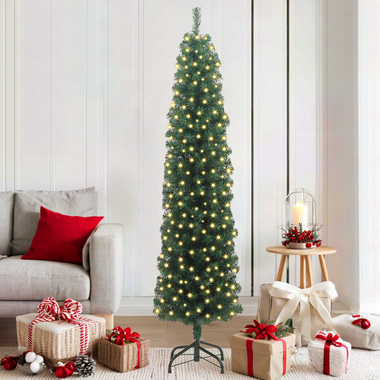 Sapin de Noël artificiel Vert 180 cm PVC et acier et plastique