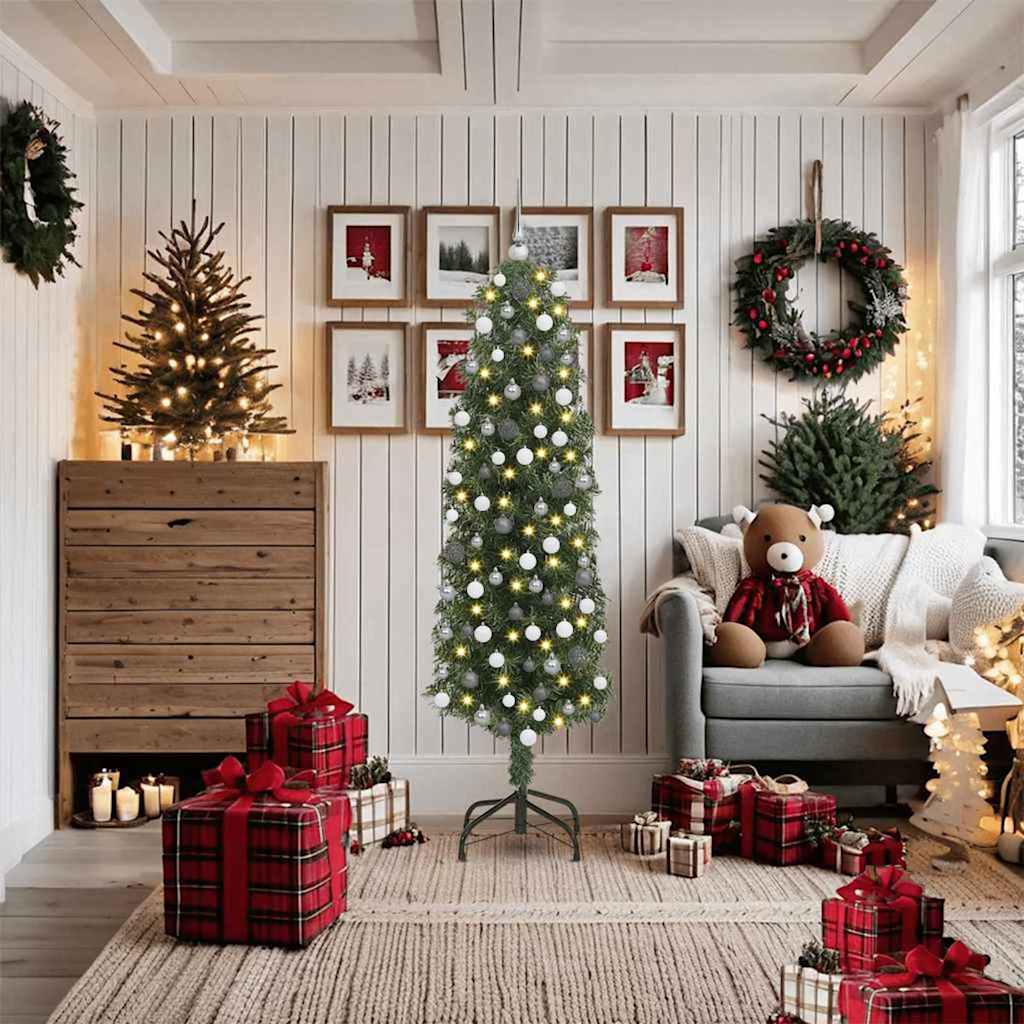 Sapin de Noël mince Vert 48 x 48 x 180 cm Plastique et métal
