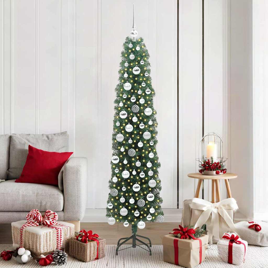 Sapin de Noël artificiel Vert 180 cm PVC et acier et plastique