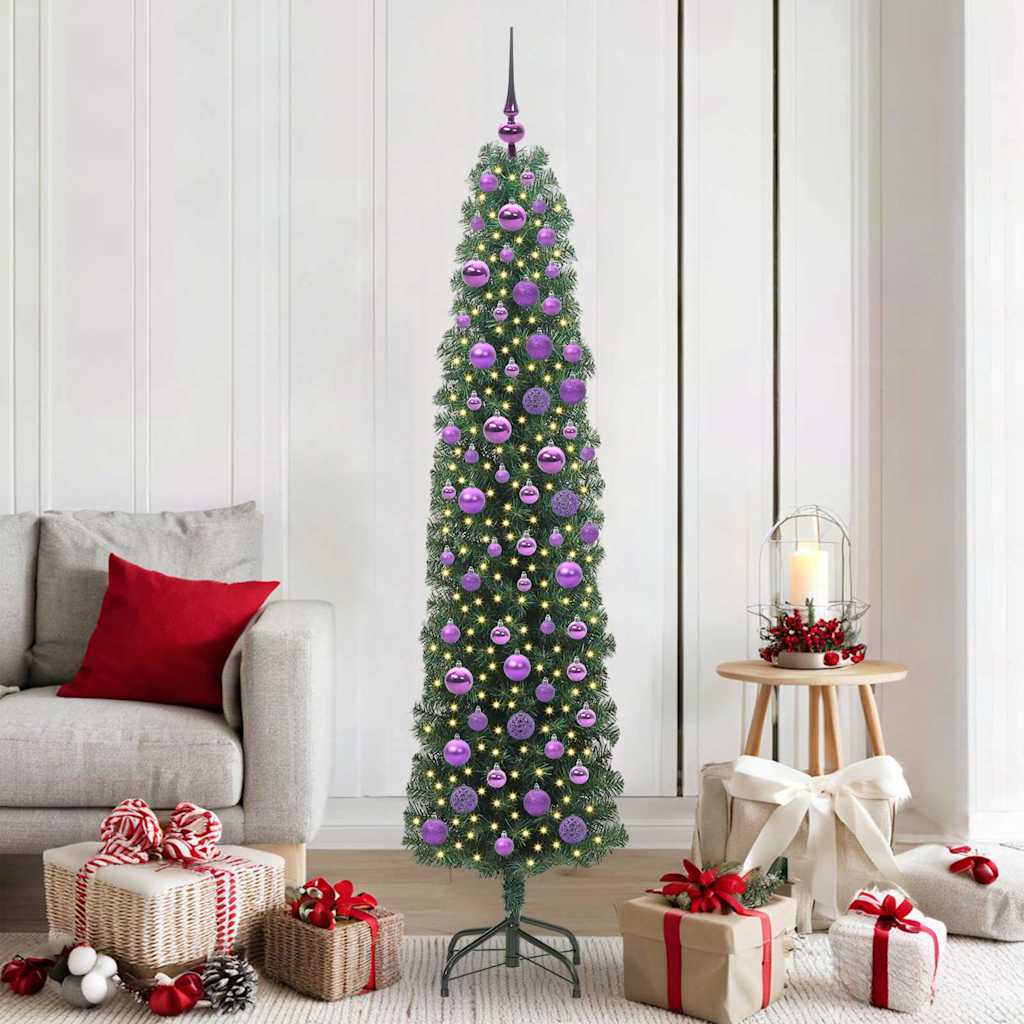 vidaXL Künstlicher Weihnachtsbaum mit 300 LEDs mit Ständer Grün 180 cm