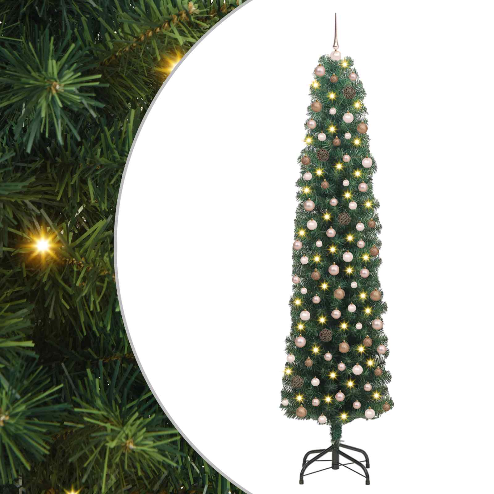 vidaXL Künstlicher Weihnachtsbaum mit LED-Beleuchtung Grün 210 cm – Bild 2