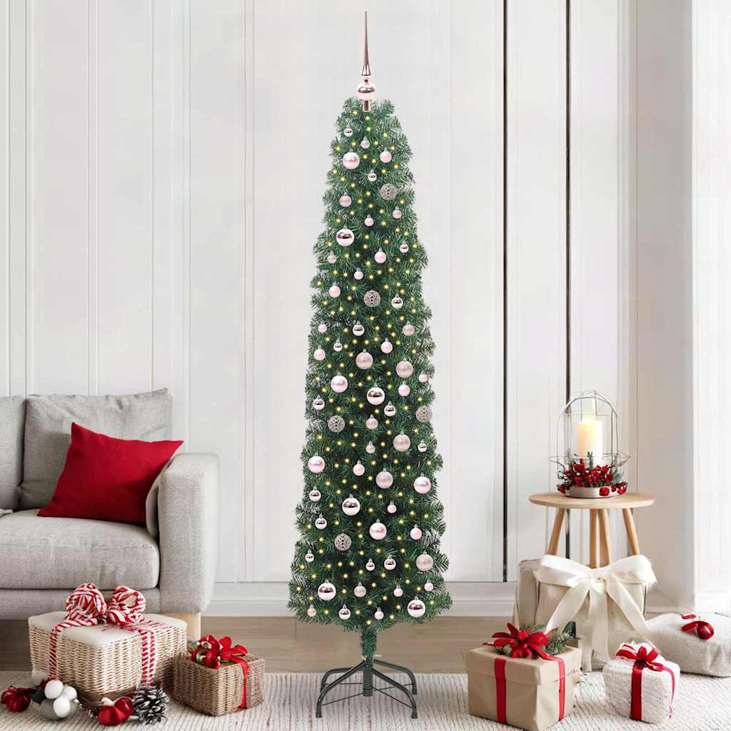 Sapin de Noël artificiel Vert 210 cm PVC et acier et plastique