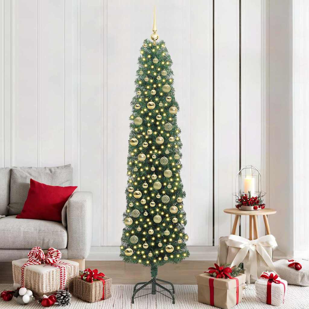 Sapin de Noël artificiel Vert 210 cm PVC et acier et plastique
