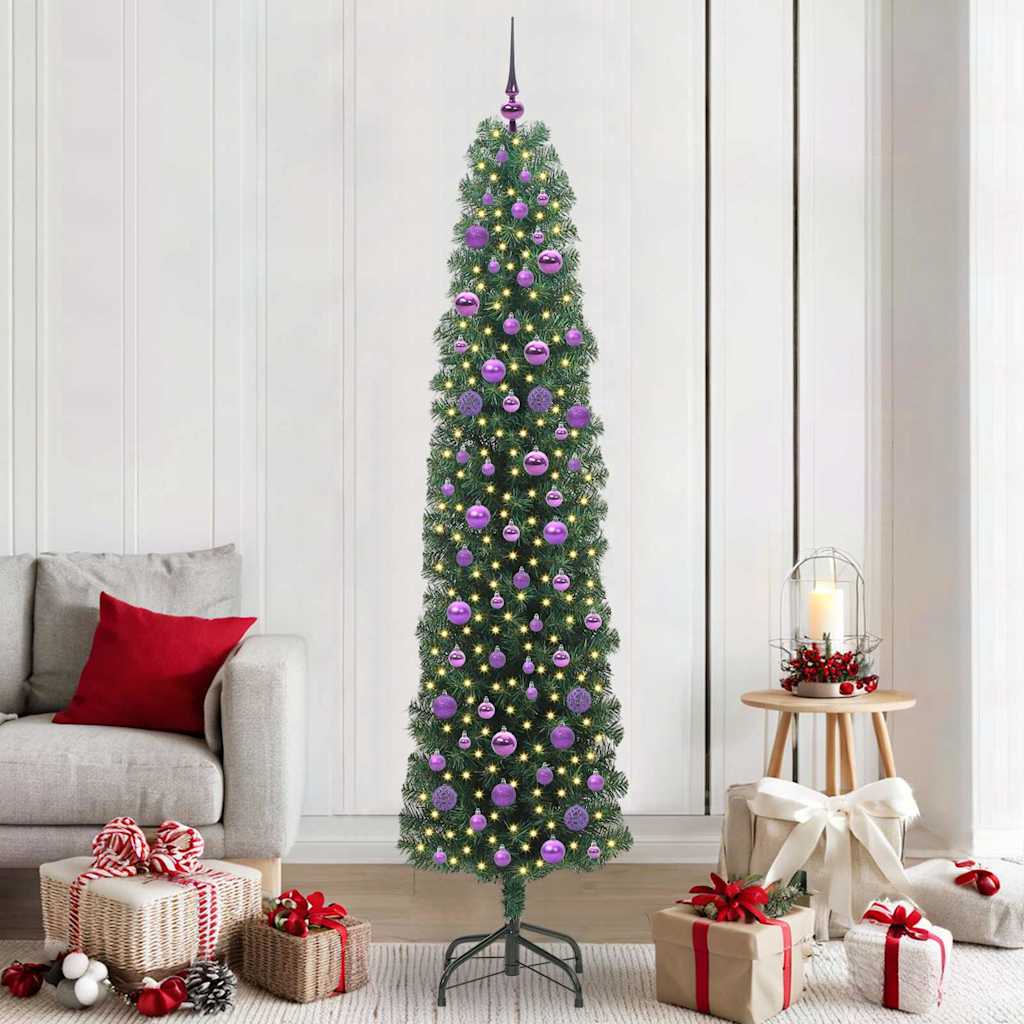 vidaXL Künstlicher Weihnachtsbaum mit 300 LEDs mit Ständer Grün 210 cm