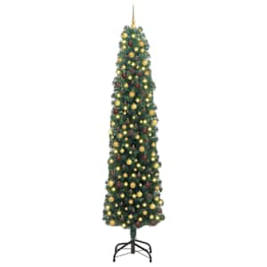vidaXL Tehisj&otilde;ulupuu Roheline 240 cm PVC, teras ja plastik