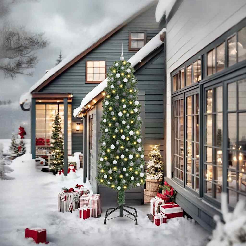 Sapin de Noël mince Vert 61 x 61 x 240 cm Plastique et métal