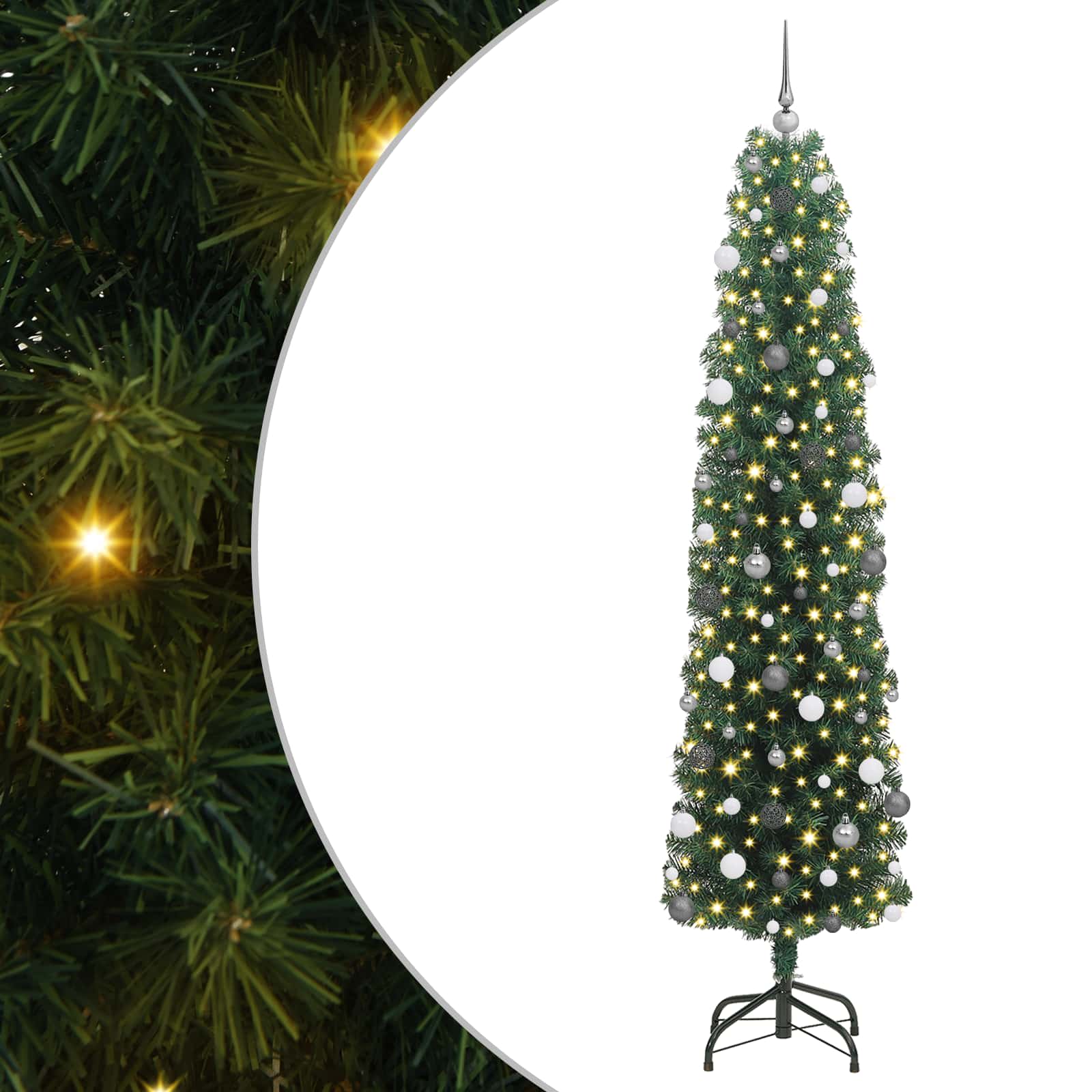 Umělý vánoční stromeček Zelená 240 cm PVC, ocel a plast - obrázek 2