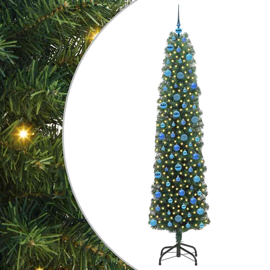 vidaXL Künstlicher Weihnachtsbaum mit 300 LEDs mit Ständer Grün 240 cm