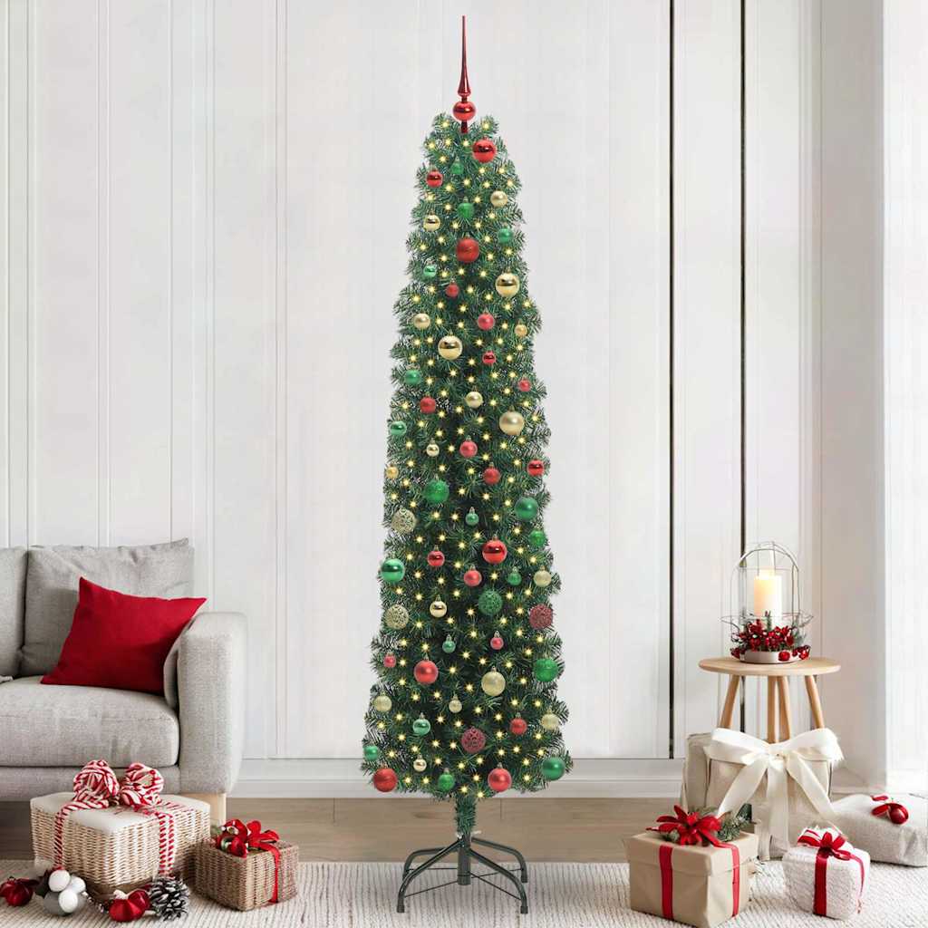 Sapin de Noël artificiel Vert 240 cm PVC et acier et plastique
