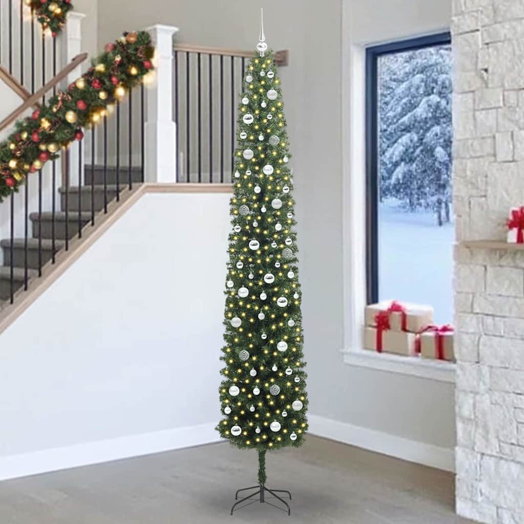 vidaXL Künstlicher Weihnachtsbaum mit 300 LEDs mit Ständer Grün 270 cm