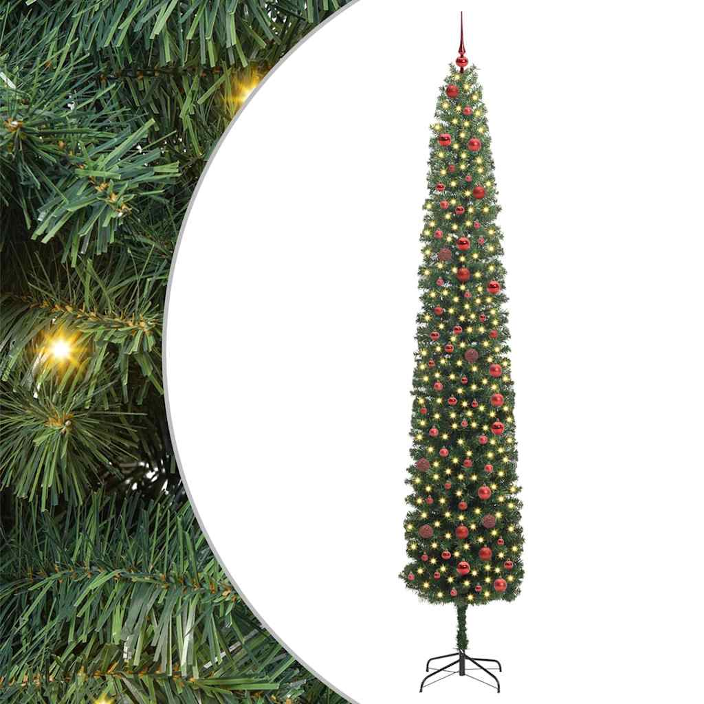 vidaXL Brad de Crăciun artificial Verde 300 cm PVC și oțel și plastic
