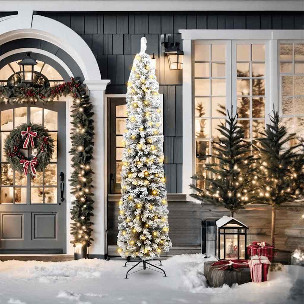 Sapin de Noël mince Vert 55 x 55 x 210 cm Plastique et métal