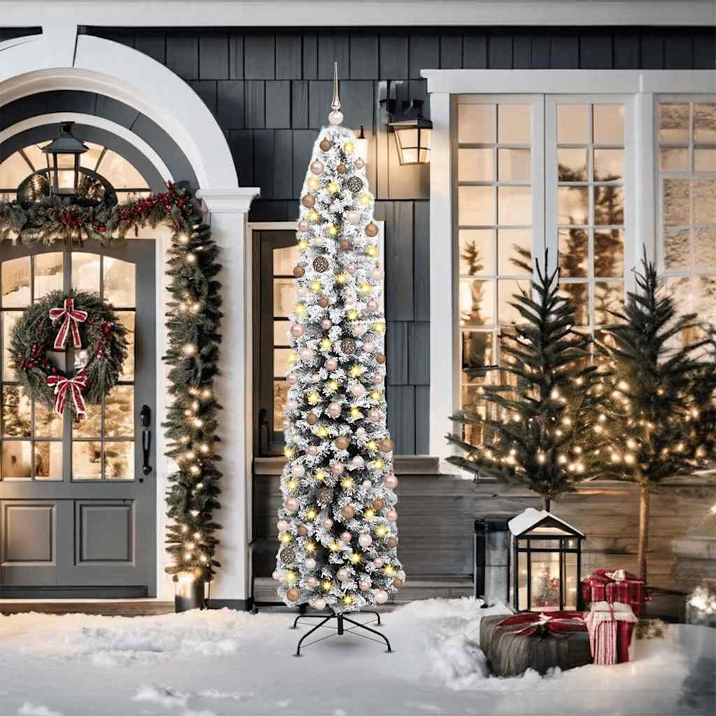 Sapin de Noël mince Vert 55 x 55 x 210 cm Plastique et métal