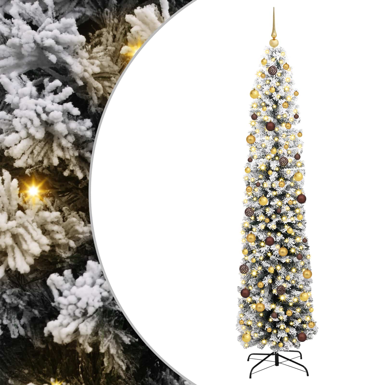 С изкуствено коледно дърво с 300 LED светодиода Зелен 240 cm — изображение 2