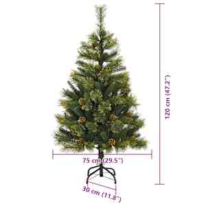 Umělý sklopný vánoční stromeček s kužely Zelená 120 cm - obrázek 17
