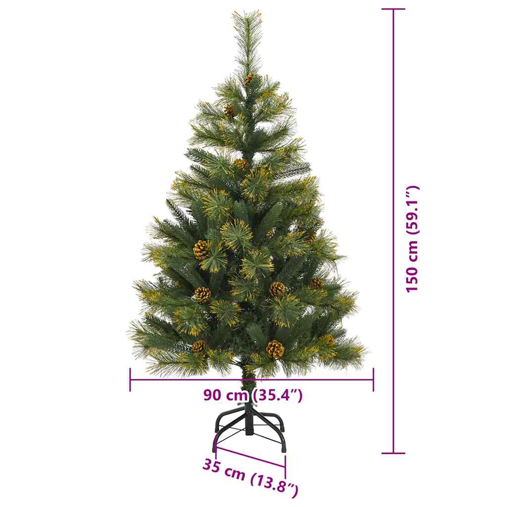 Umělý sklopný vánoční stromeček s kužely Zelená 150 cm - obrázek 17