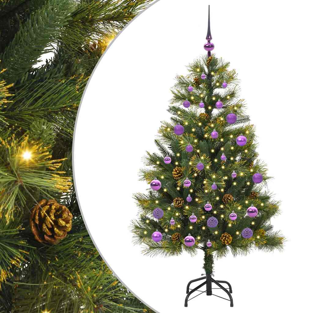 Thumbnail - vidaXL Künstlicher Klapp-Weihnachtsbaum mit Tannenzapfen Grün 150 cm