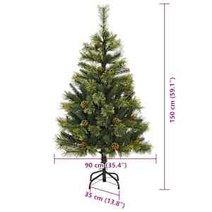 Umělý sklopný vánoční stromeček s kužely Zelená 150 cm - obrázek 17