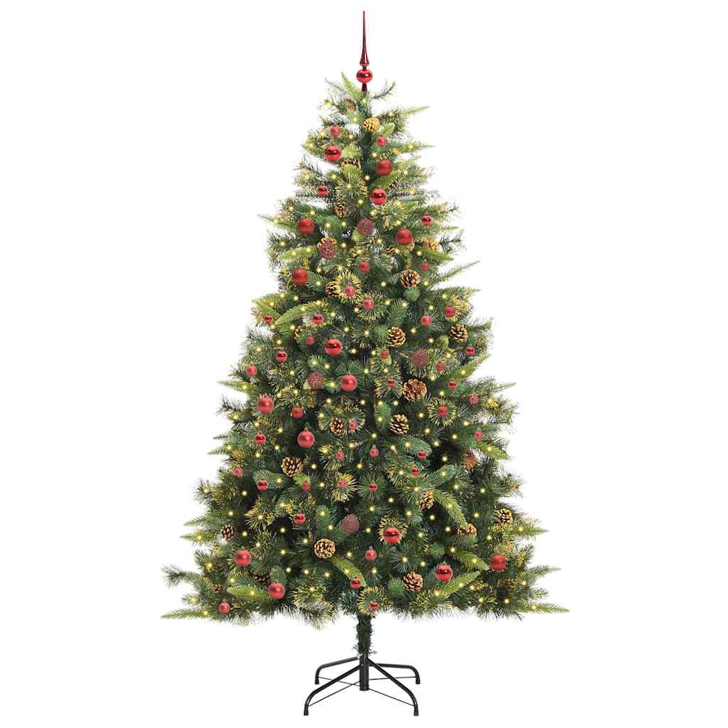 Umjetno zložljivo božićno drevo s stožci Zelena 210 cm