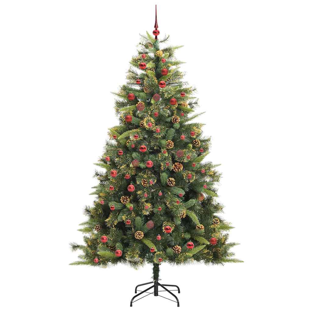 Umjetno zložljivo božićno drevo s stožci Zelena 210 cm