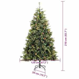 Umělý sklopný vánoční stromeček s kužely Zelená 210 cm - obrázek 17