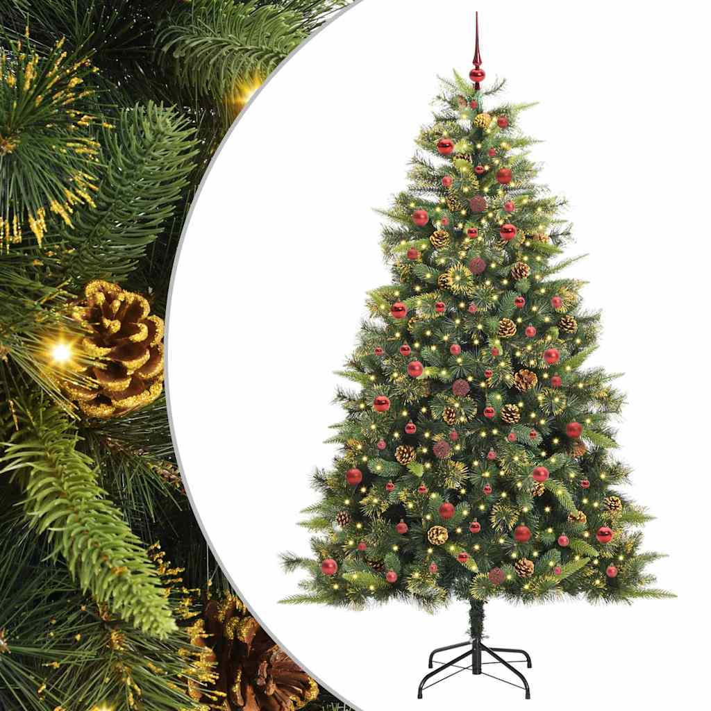 Thumbnail - vidaXL Künstlicher Klapp-Weihnachtsbaum mit Tannenzapfen Grün 240 cm