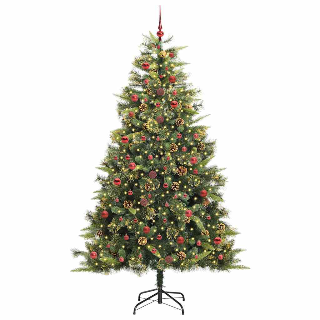 Thumbnail - vidaXL Künstlicher Klapp-Weihnachtsbaum mit Tannenzapfen Grün 240 cm