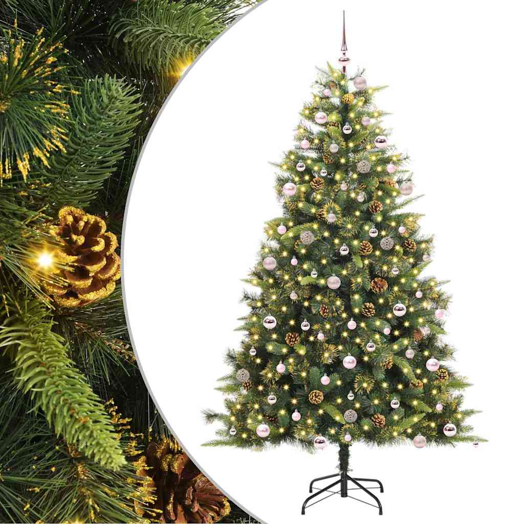 Thumbnail - vidaXL Künstlicher Klapp-Weihnachtsbaum mit Tannenzapfen Grün 240 cm