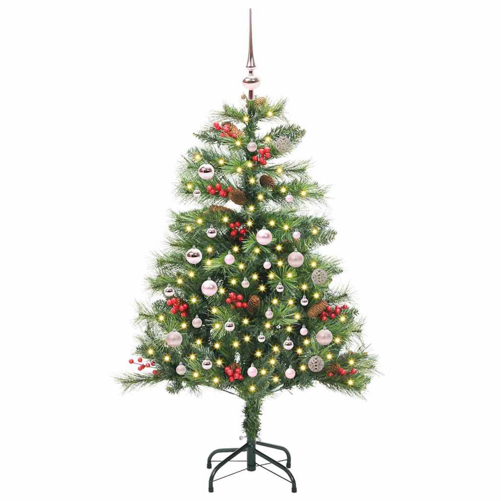 Umestno božično drevo z LED lučmi Zelena 150 cm PVC in kovina - slika 2