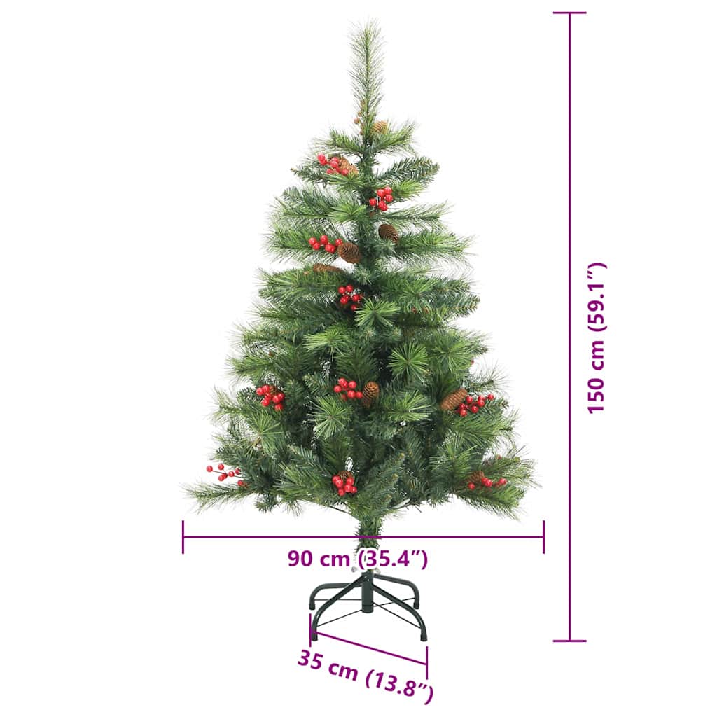 Umělý vánoční stromeček Zelená 150 cm PVC a kov - obrázek 17