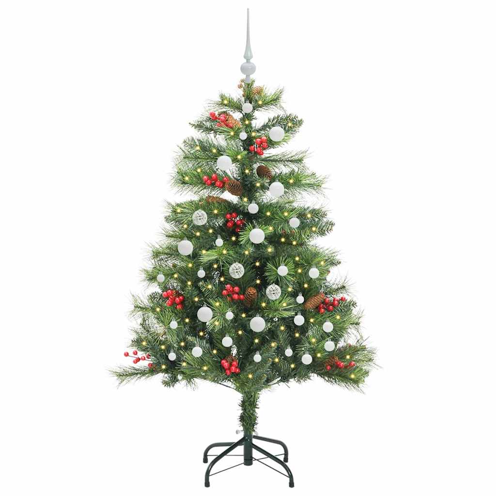 Umestno božično drevo z LED lučmi Zelena 150 cm PVC in kovina - slika 3