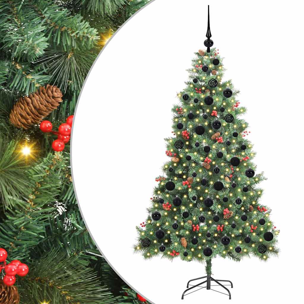 Umestno božično drevo 300 LED Toplo bela PVC in kovina Zelena