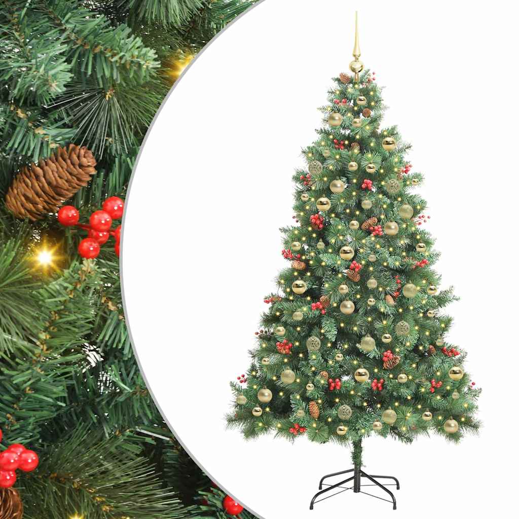 Umestno božično drevo 300 LED Toplo bela PVC in kovina Zelena