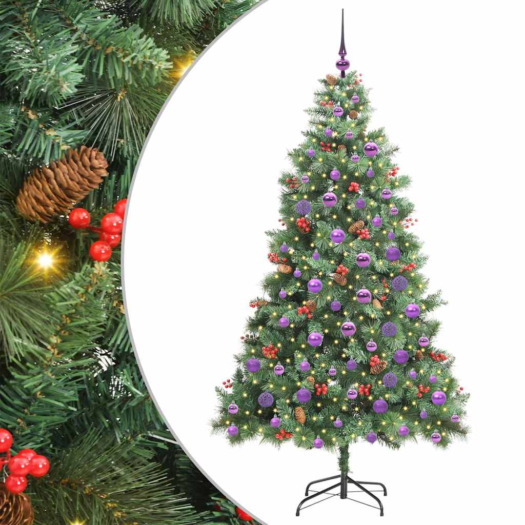 Umestno božično drevo 300 LED Toplo bela PVC in kovina Zelena
