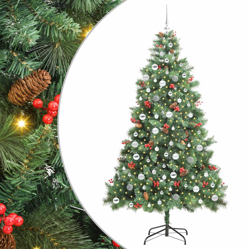 Umestno božično drevo 300 LED Toplo bela PVC in kovina Zelena