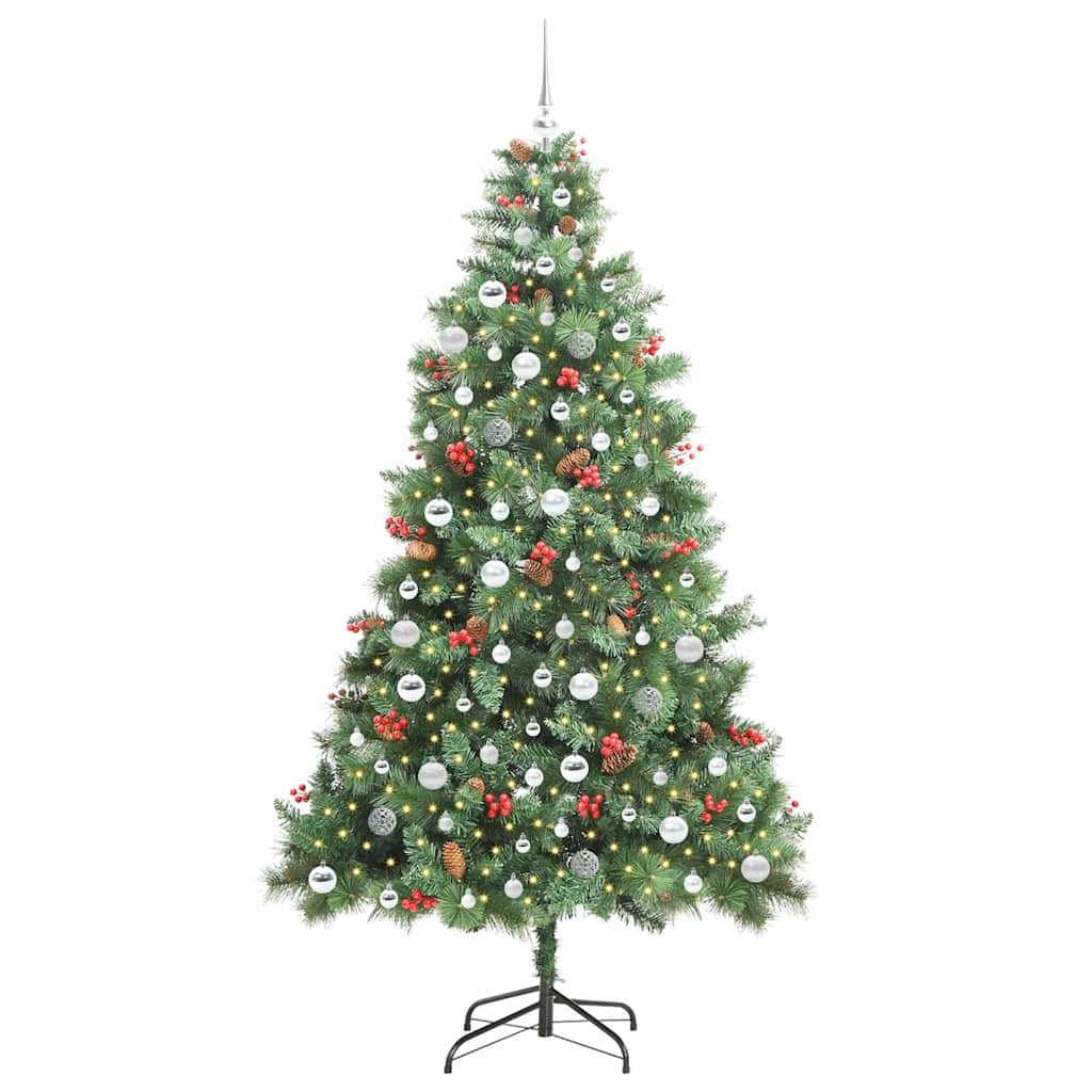 Umestno božično drevo 300 LED Toplo bela PVC in kovina Zelena
