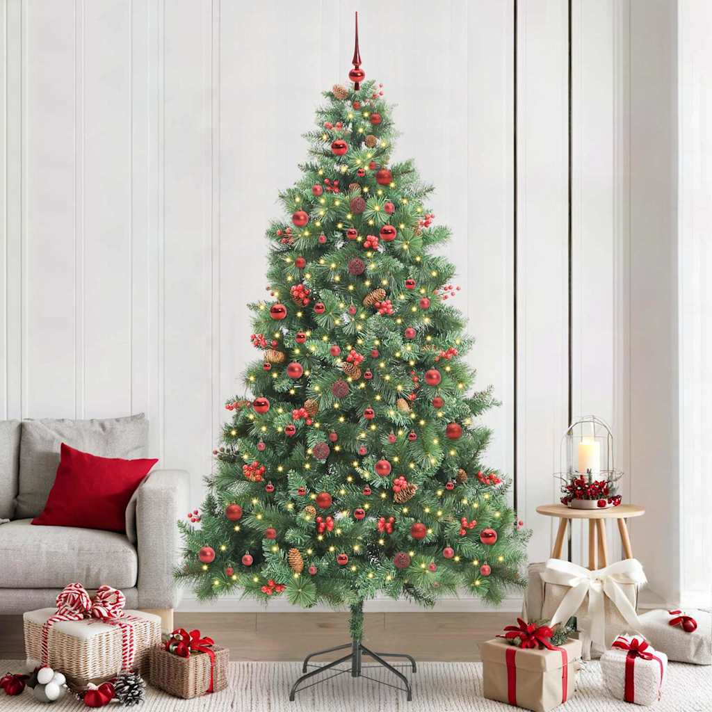 vidaXL Brad de Crăciun artificial Verde 240 cm PVC și Metal