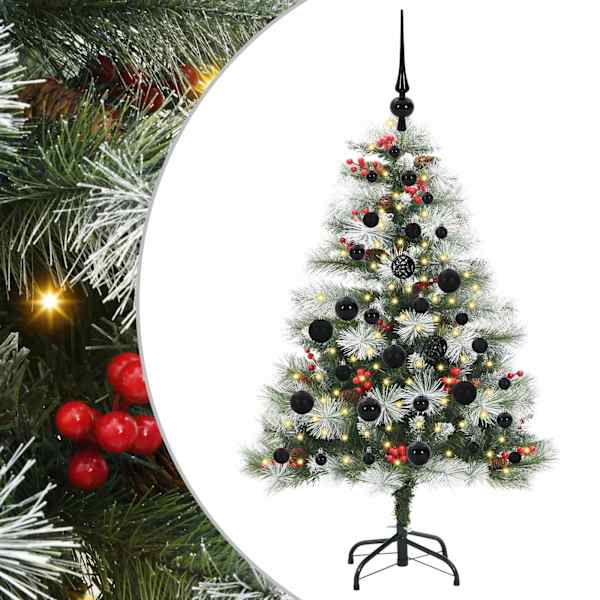 vidaXL Tehisj&otilde;ulupuu Roheline ja valge 120 cm PVC, metall ja plastik