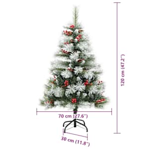 Umělý vánoční stromeček Zelená a bílá 120 cm PVC, kov a plast - obrázek 17