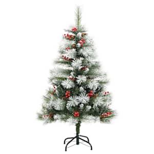 Umělý vánoční stromeček Zelená a bílá 120 cm PVC, kov a plast - obrázek 5