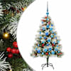 vidaXL Tehisj&otilde;ulupuu Roheline ja valge 120 cm PVC, metall ja plastik