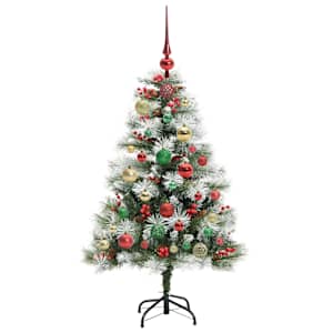 Umělý vánoční stromeček Zelená a bílá 120 cm PVC, kov a plast - obrázek 6