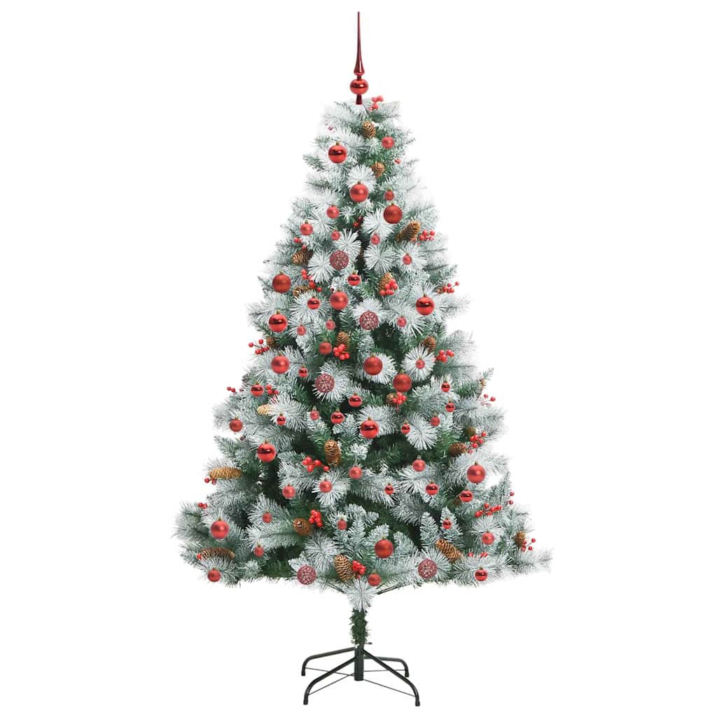 Umestno božično drevo z LED lučmi Zelena in bela 180 cm