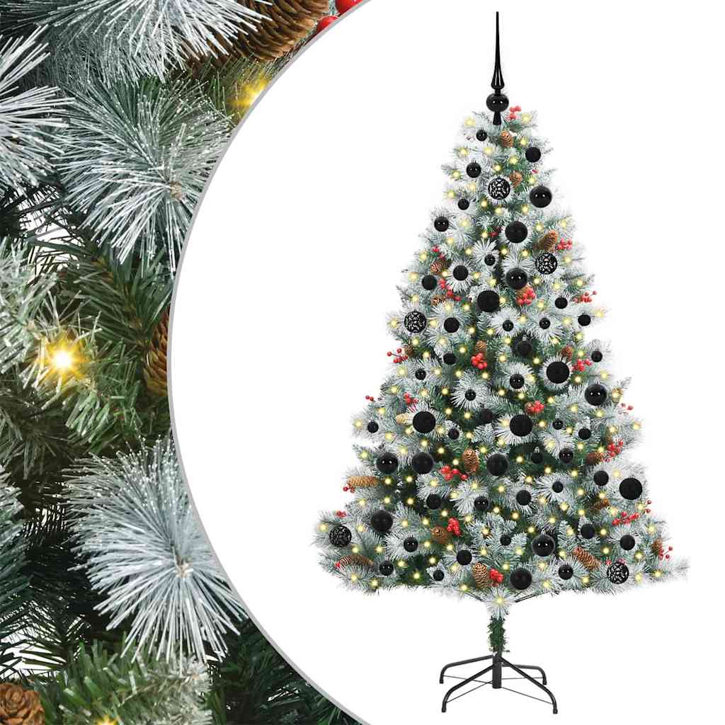 Umestno božično drevo z LED lučmi Zelena in bela 180 cm