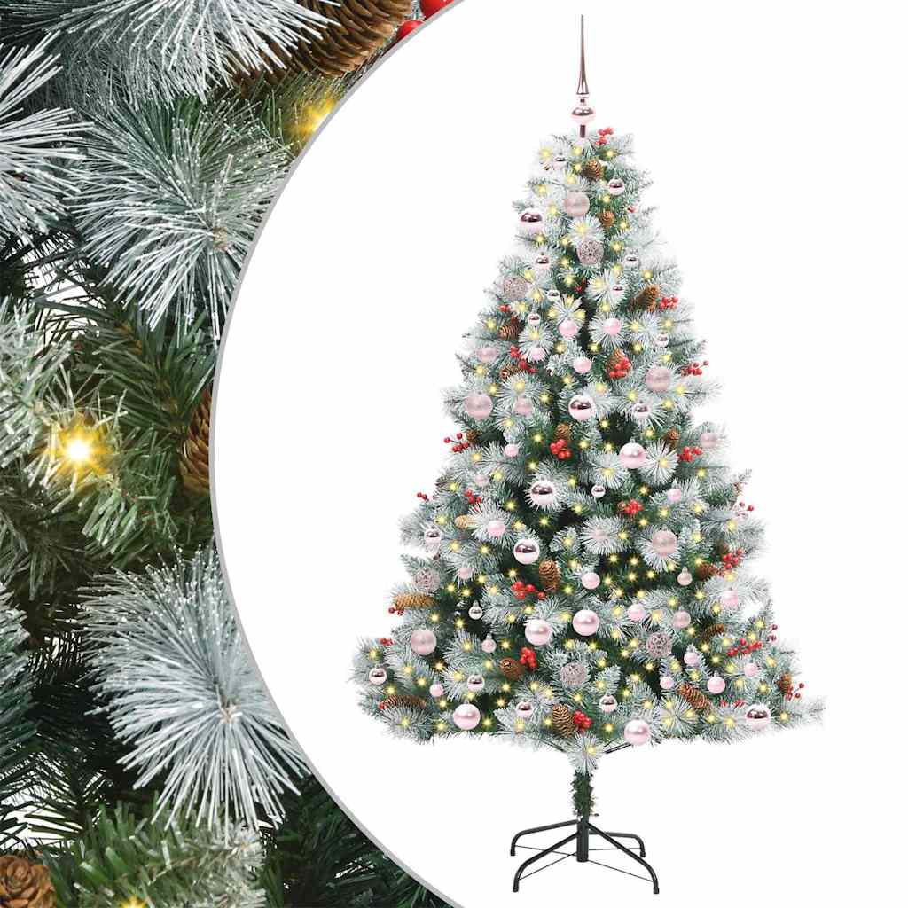 Umestno božično drevo z LED lučmi Zelena in bela 180 cm