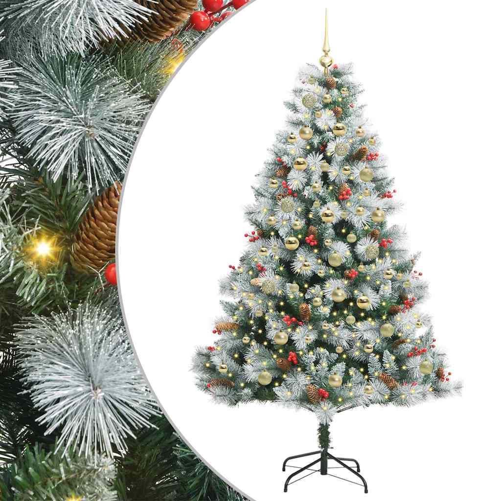 Umestno božično drevo z LED lučmi Zelena in bela 180 cm